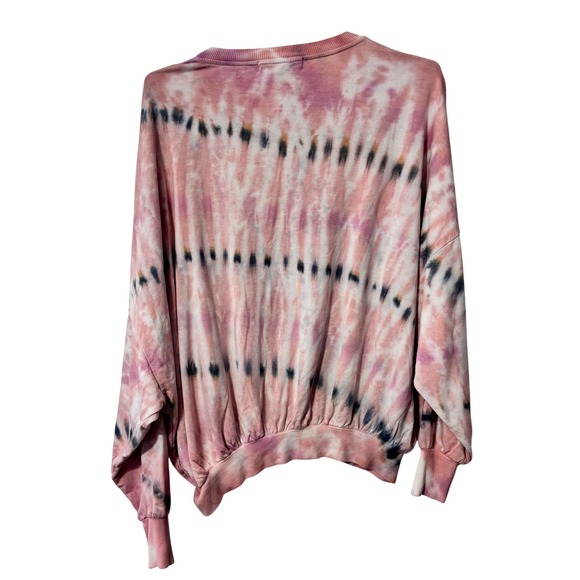Young Fabulous & Broke Pink Blue Tie-Dye Dolman Sleeve Oversize Top Small - Picture 3 of 6